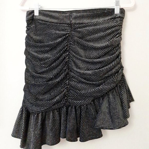 NWT Zara black & silver sparkly ruched mini skirt - Picture 11 of 11